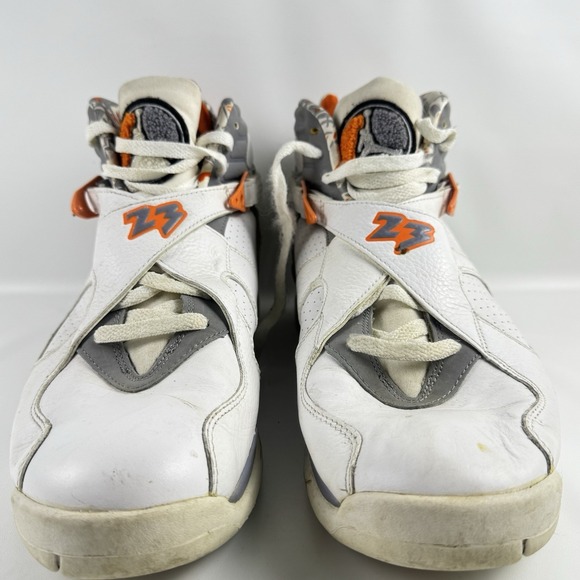 Air Jordan 8 Retro Orange Blaze 2007 Mens Size 13 White Grey Orange 305381 102 O - Picture 8 of 16